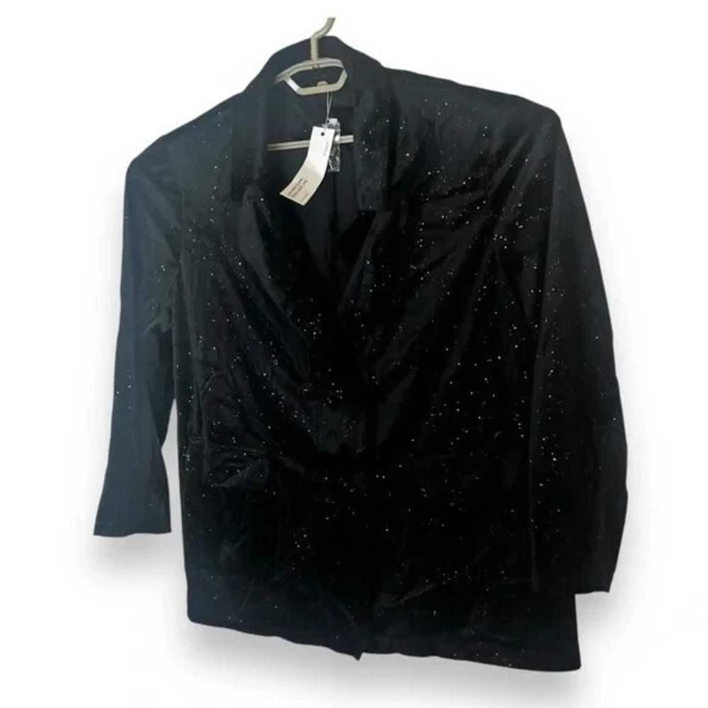 Bloomchic‎ Black Sparkly Velvet Blazer 18 20 New
